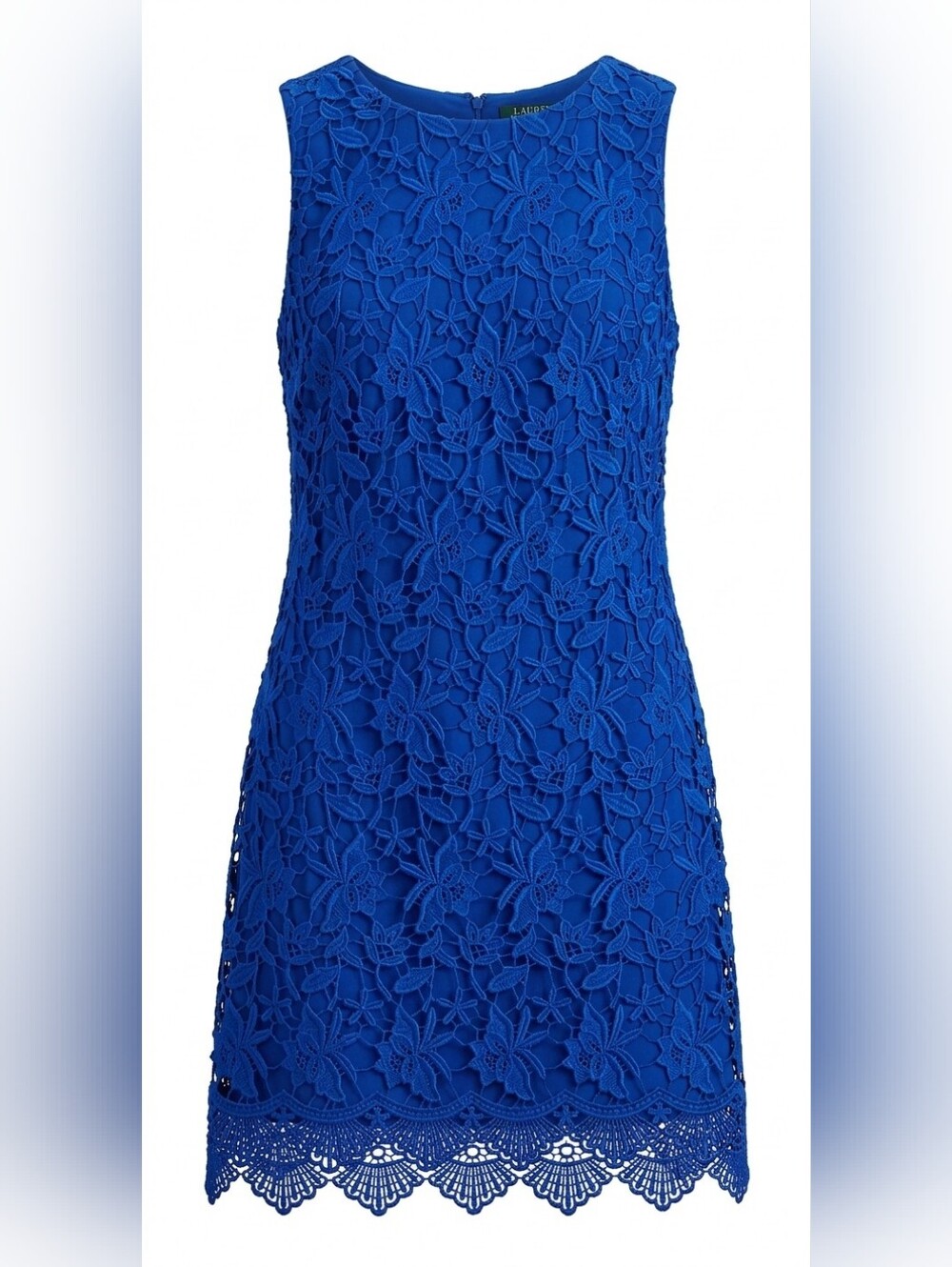 Lauren Ralph Lauren Royal Blue Floral Sleeveless Dress Size 16